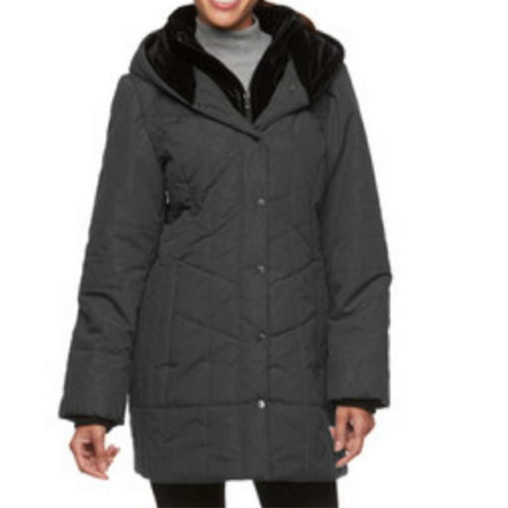 Croft & Barrow Hooded Paisley Puffer Jacket