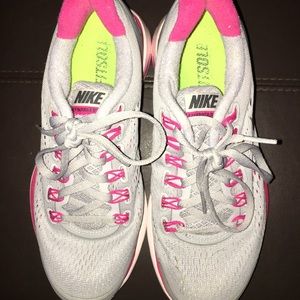 Pink and Grey Nike Running Shoes