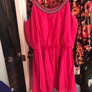Lightweight beaded hot Pink juniors dress
