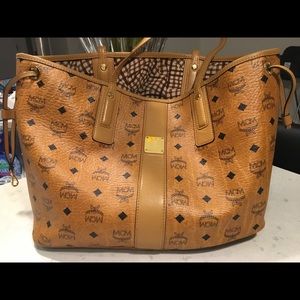 MCM Reversible Tote Bag in Cognac