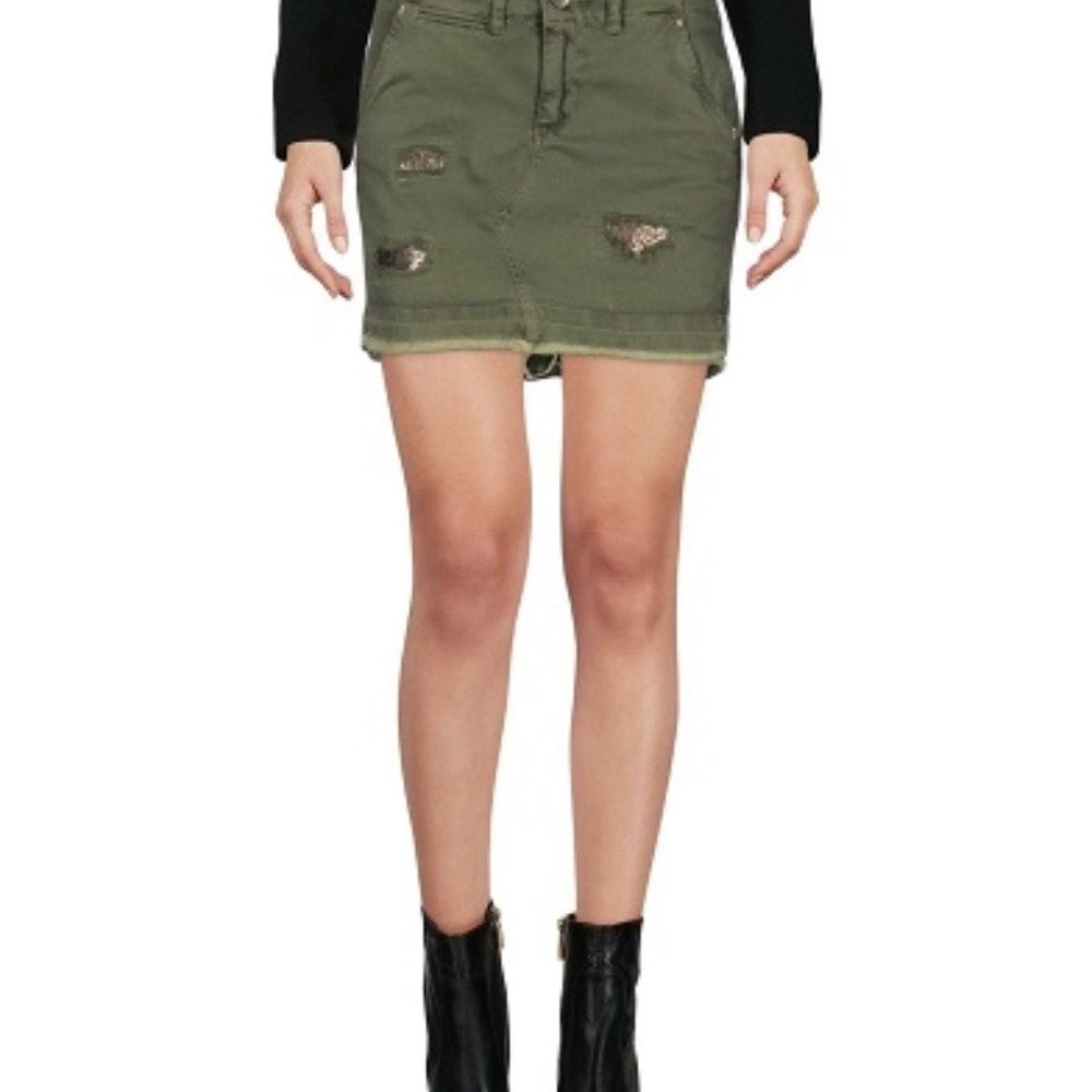 Guess Ashlin Distressed Embellished Military Mini