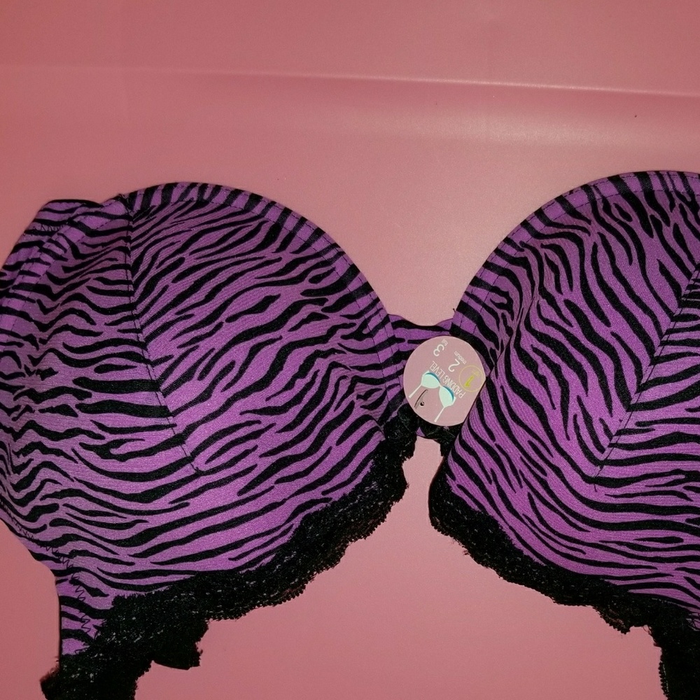 PRETTY PURPLE ZEBRA STRIPE BRA