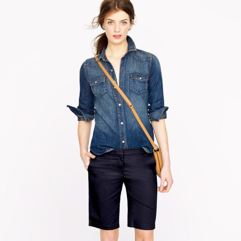 J. Crew navy blue bermuda shorts. Cotton. Size 0.