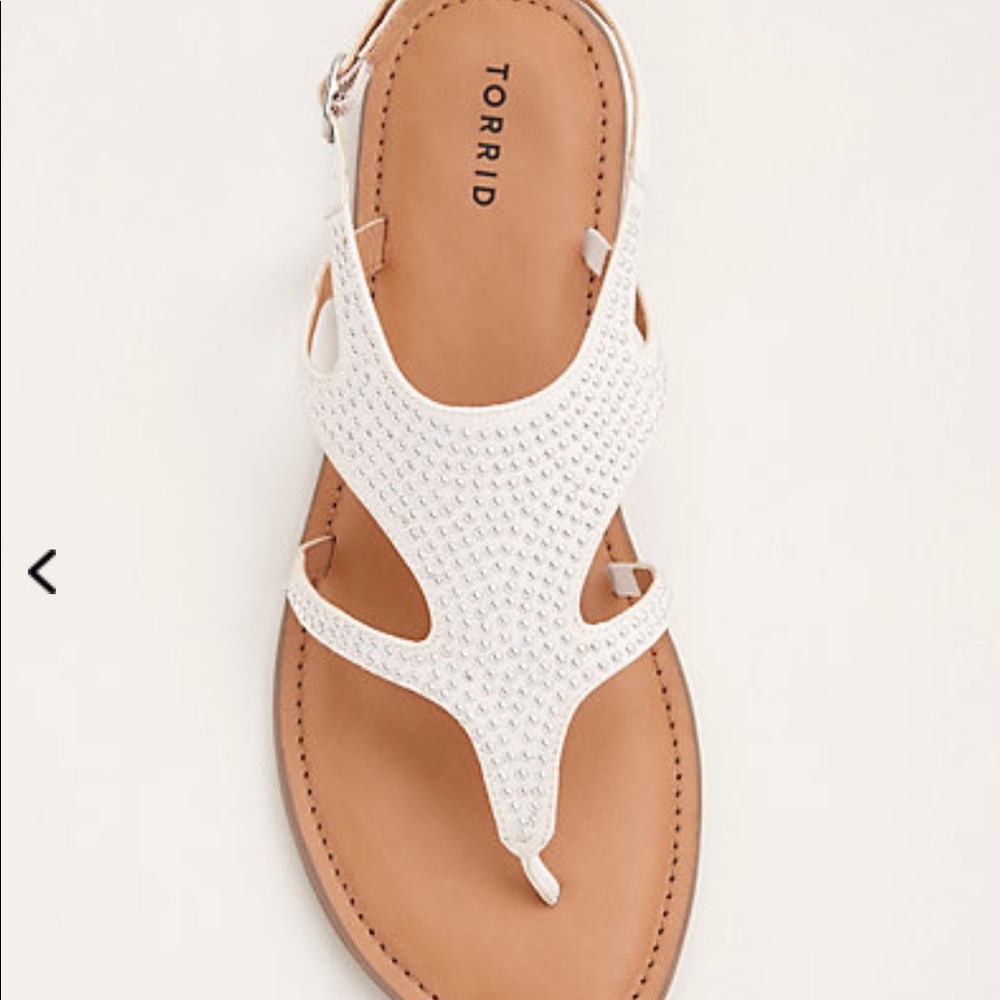 White studded sandals 12w