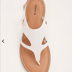 White studded sandals 12w