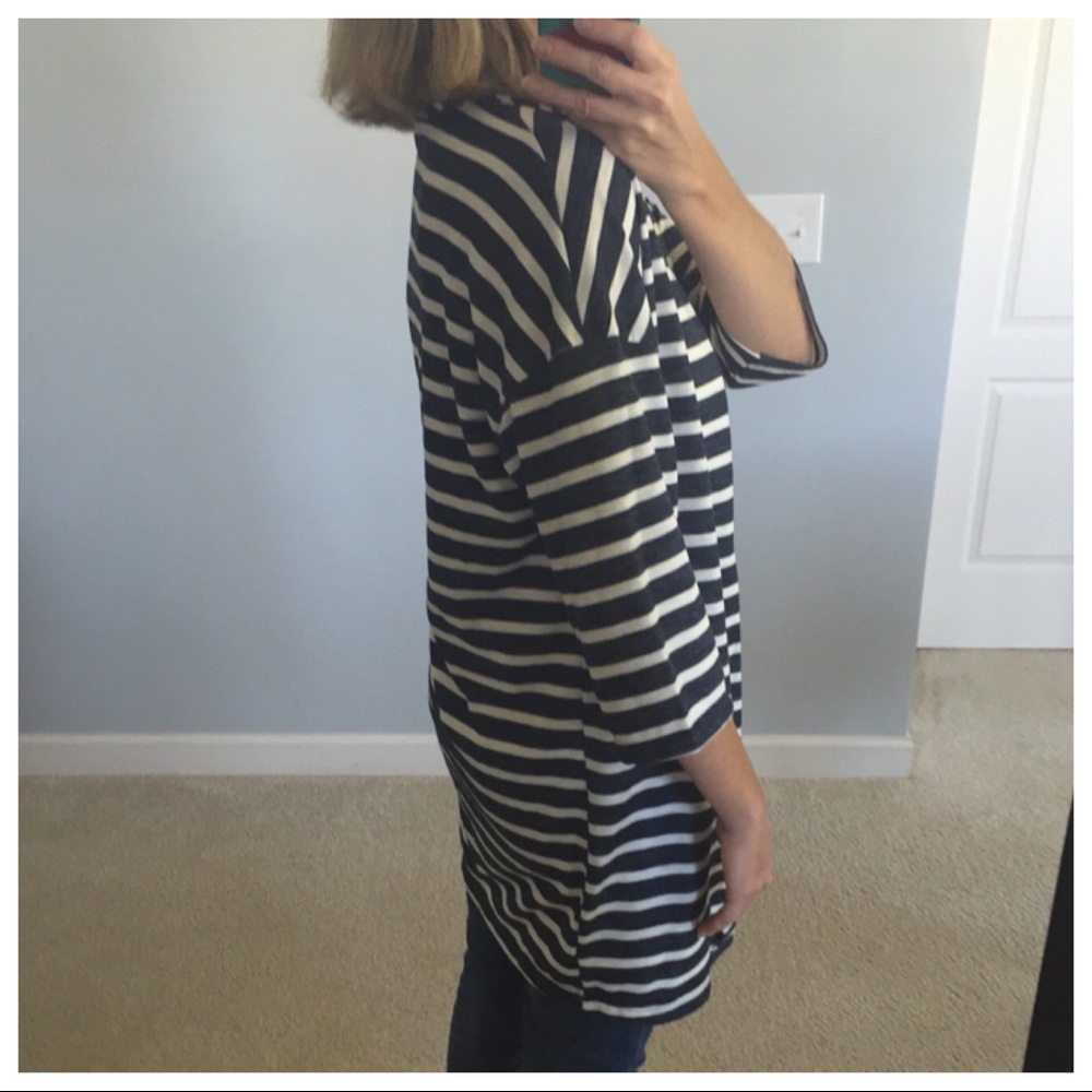Navy & White Stripe Open Jacket/Cardi - Picture 5 of 5