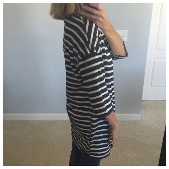 Navy & White Stripe Open Jacket/Cardi - Picture 5 of 5