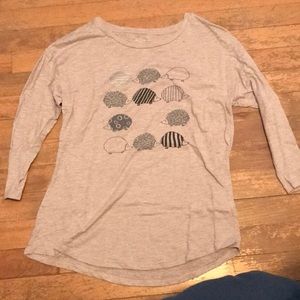 Tan Quarter Sleeve Porcupine Tee Shirt