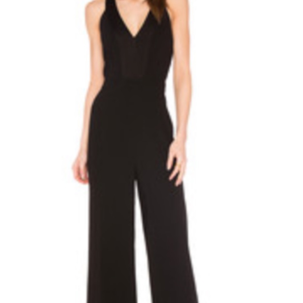 (BCBGMaxazria) Black Halter Jumpsuit
