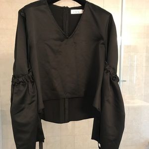 Satin bell sleeves top