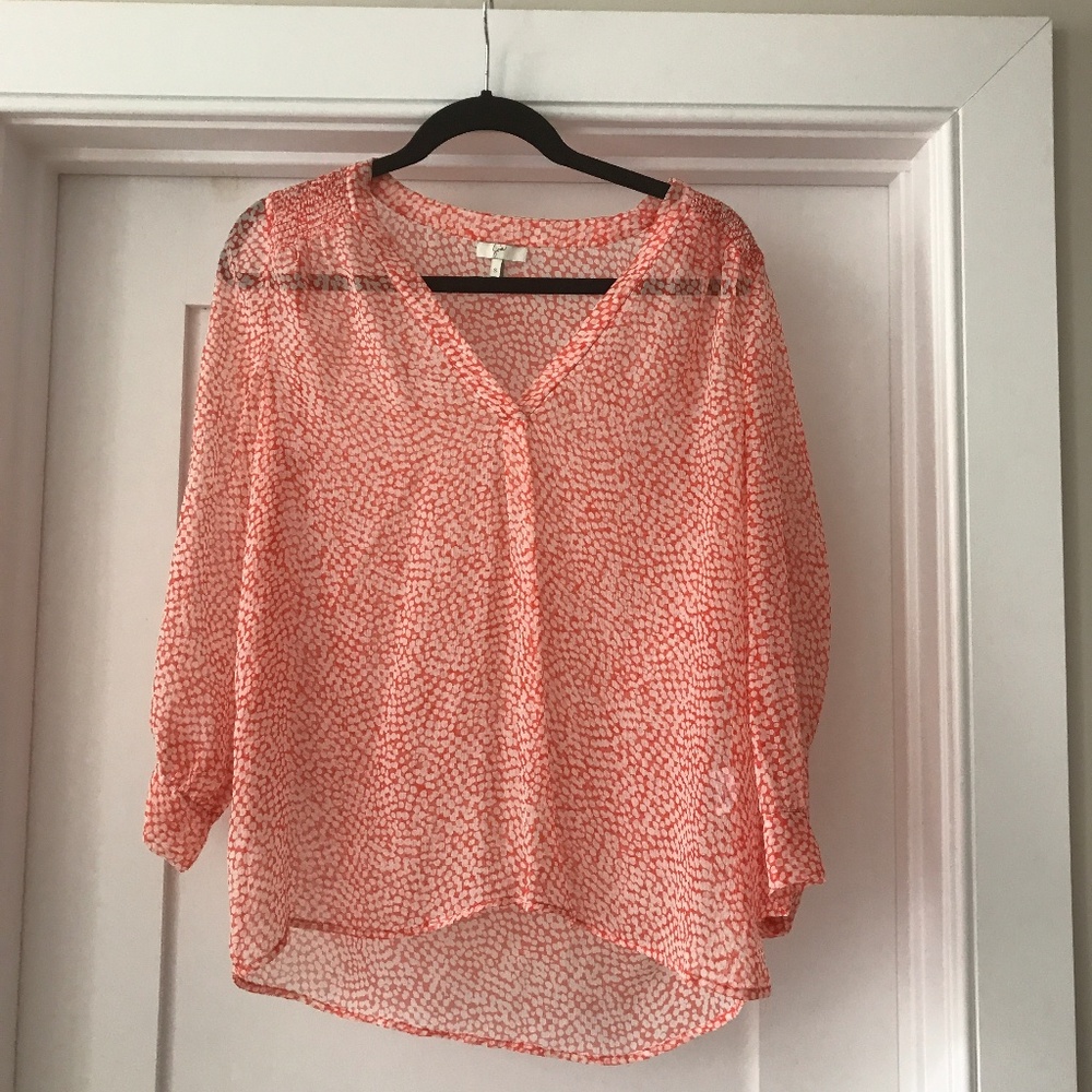 Joie Red Patterned Top - image 1