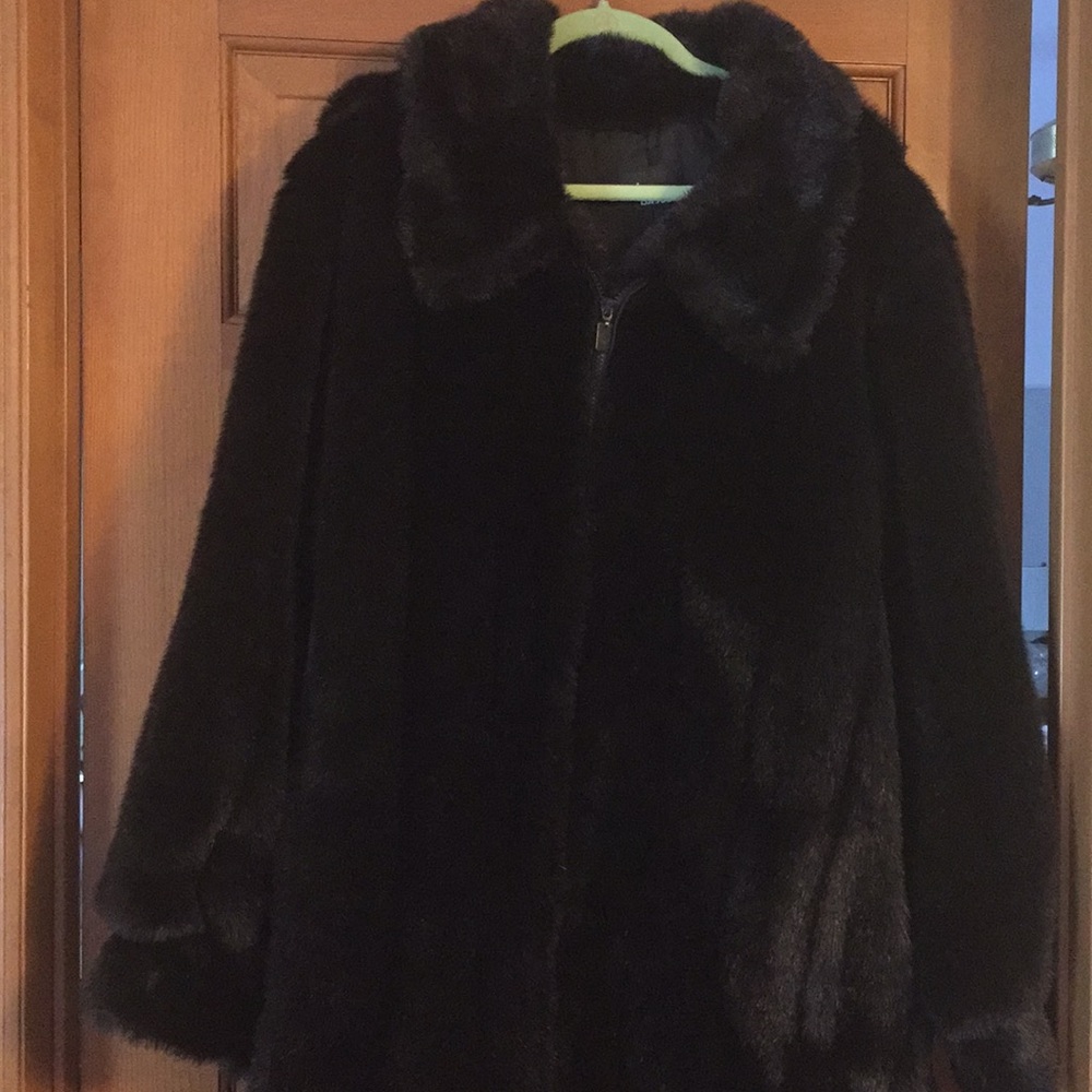 Dennis Basso faux fur car coat