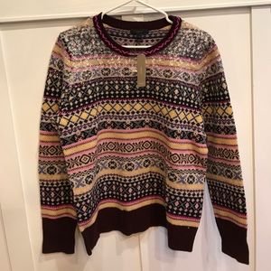 J.Crew holiday fair-isle sweater.  Size large NWT