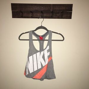 Grey Nike Crop Workout Top