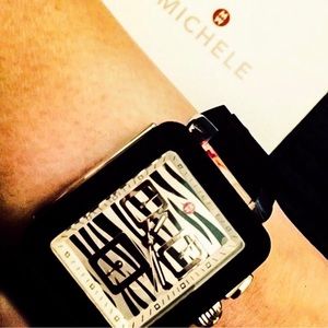 MICHELE Park Black Zebra Jelly Watch