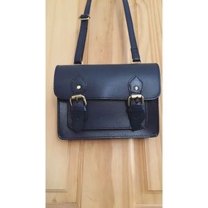 Zara Navy Blue Leather Cross-body NWOT