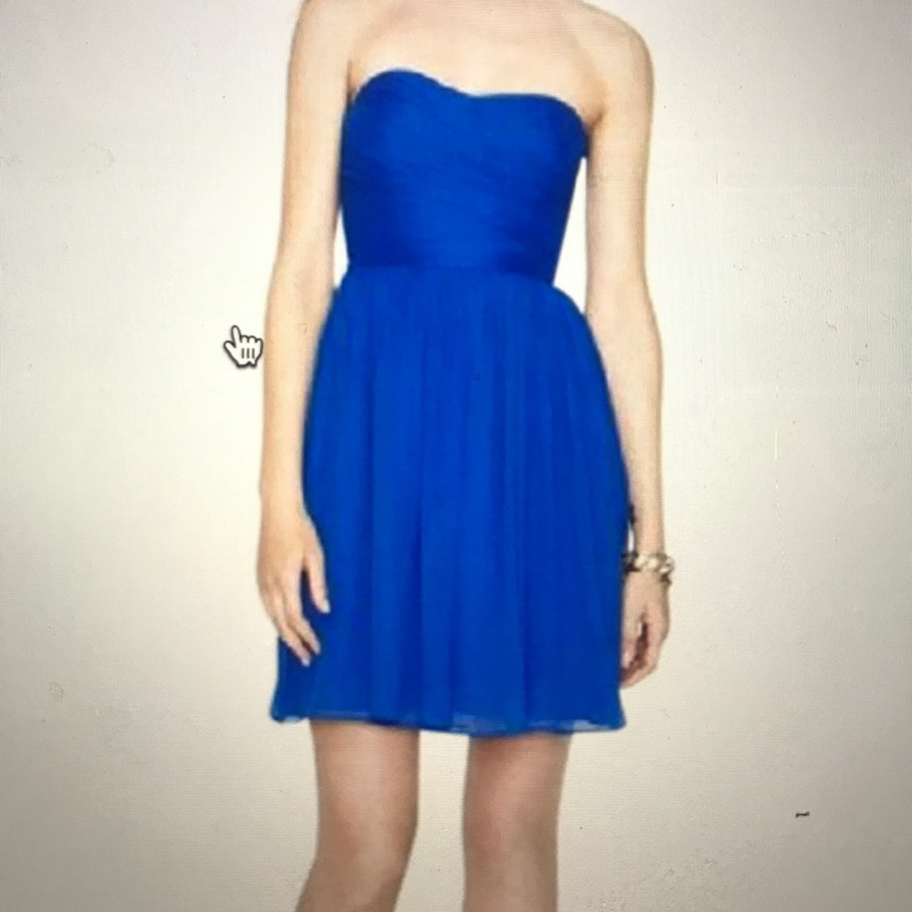JCrew silk chiffon Arabella dress Casablanca blue