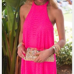 Pink lily lace dress