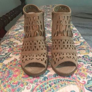 High heel open toe booties
