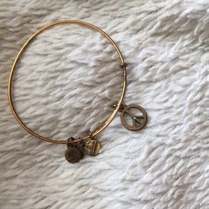 Alex & Ani gold Peace bracelet