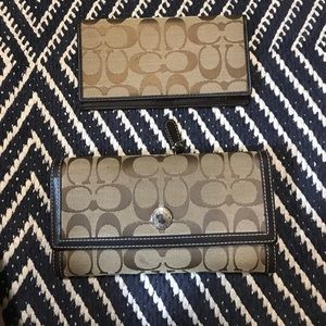 Authentic coach wallet  with check book case