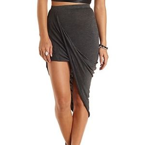 NAVY Asymmetrical Hug Me Skirt