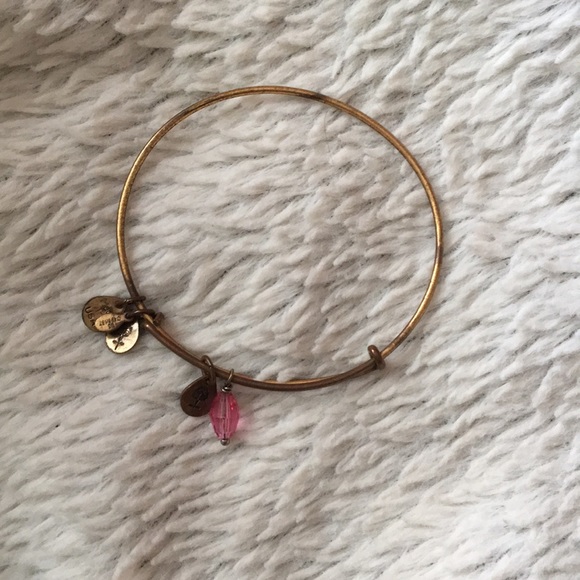 Alex & Ani pink stone gold bracelet - Picture 1 of 2