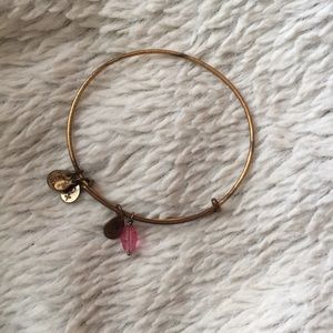 Alex & Ani pink stone gold bracelet