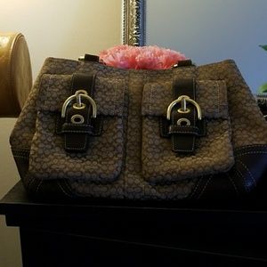 Brown and tan coach bag