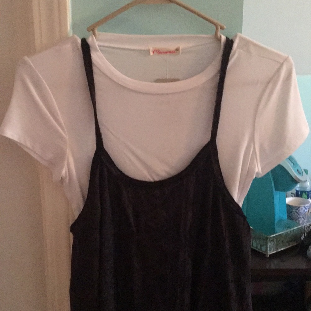Velvet dress w built in Tee