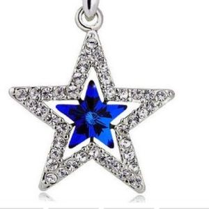 Austrian Crystal Blue & White Star Necklace