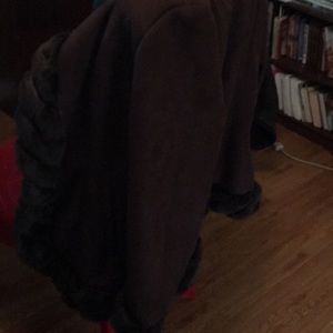 Faux suede and fur half jacket