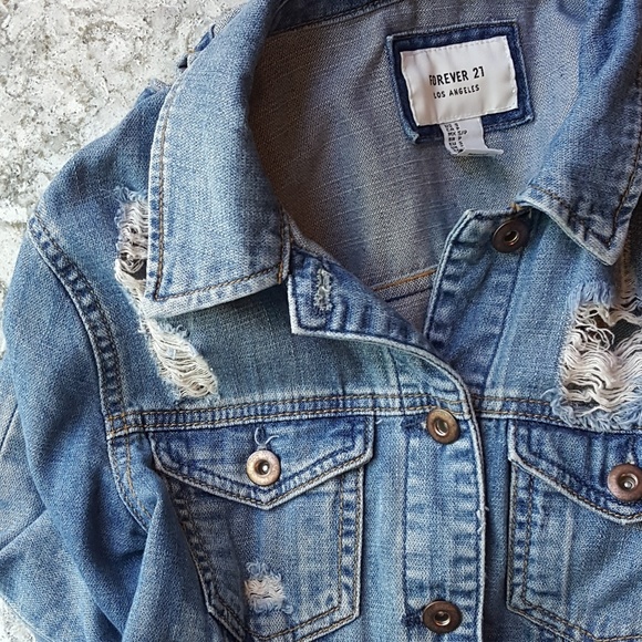 forever 21 cropped jean jacket