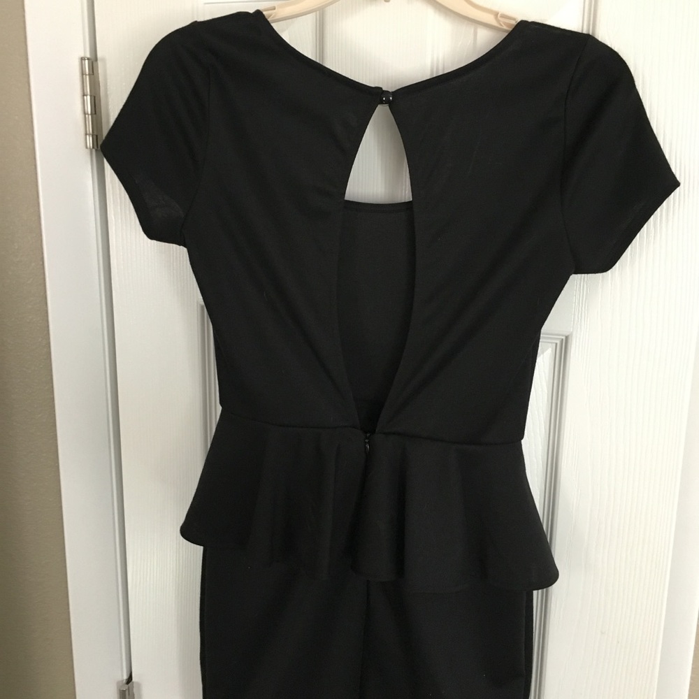 Lush Peplum Black Dress