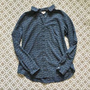 Floral Button-down in Navy LOFT