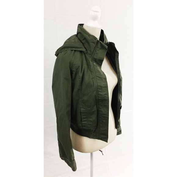 Love Tree Jackets & Blazers - Love Tree Hooded Utility Jacket Olive Army Green