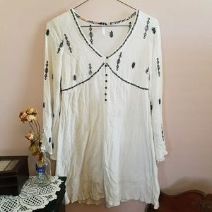 Flowy white boho dress