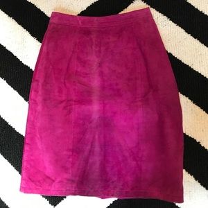 Pink suede skirt