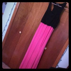 Black & pink maxi dress