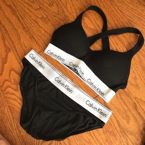 Modern cotton molded bralette and panty