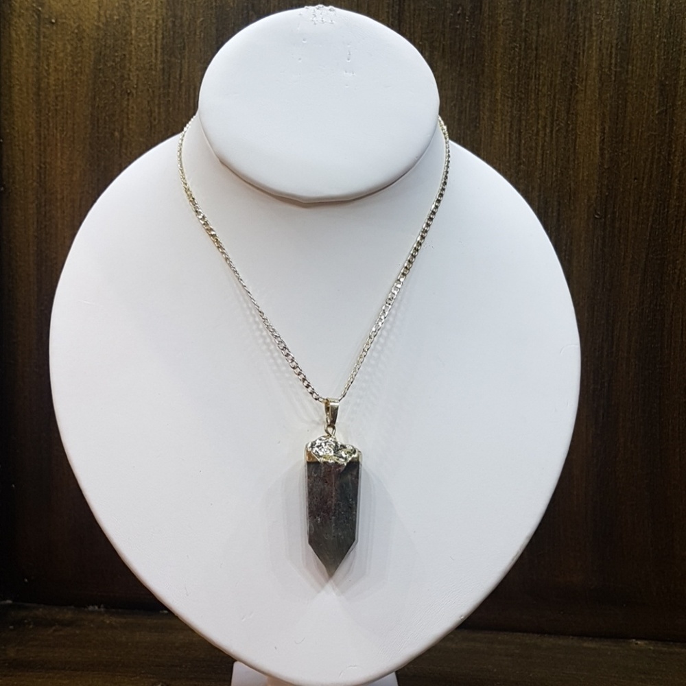 Hand made necklace with  natural heliotrope stone