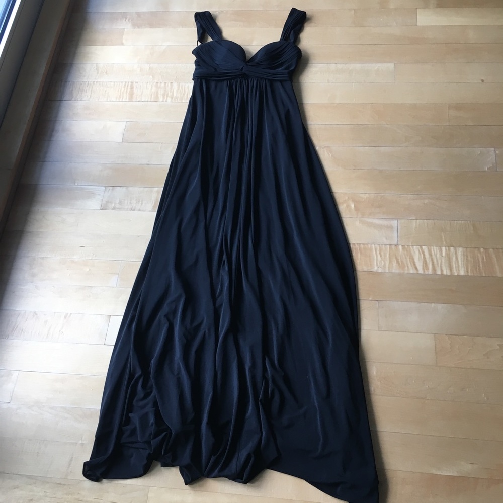 NWOT black jersey knit BCBG gown