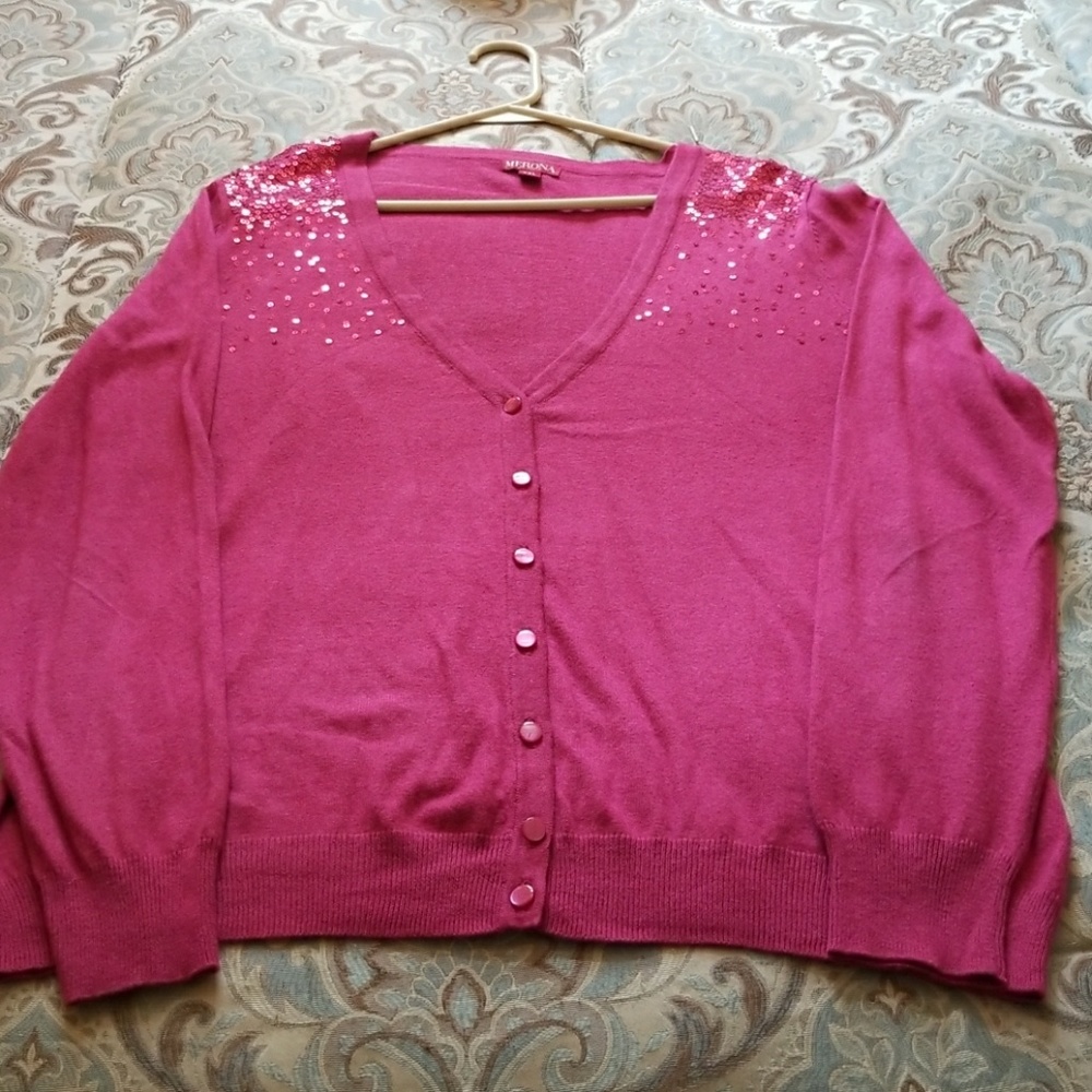 Hot pink sequin sweater