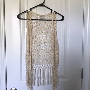 Arizona Jean Co. Crochet Fringe Vest