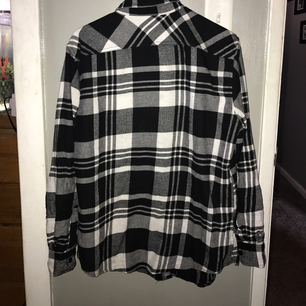 Men's Flannel Black and White Like New - Picture 4 of 4