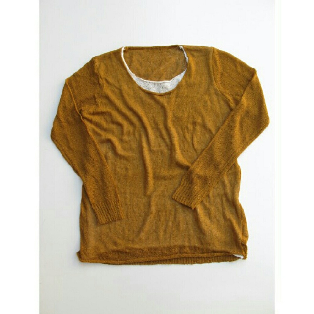 4/$25 Knit Layered Scoop Neck Pullover Top L NWT