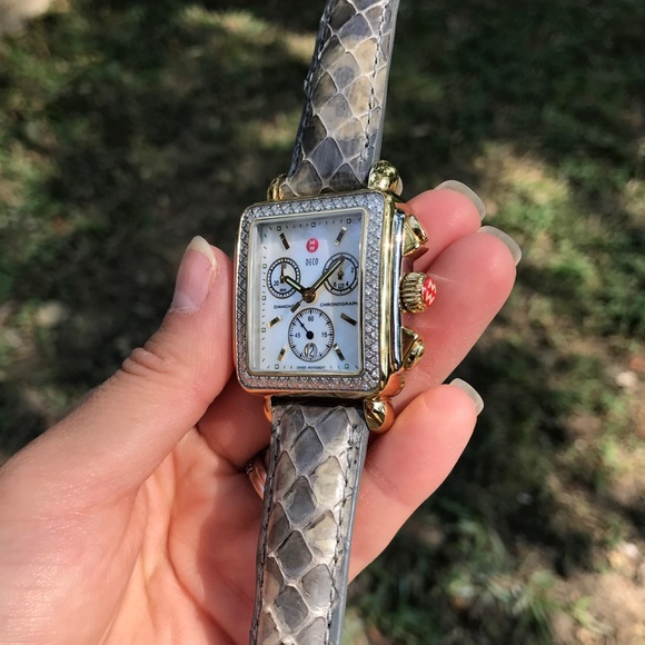 Michele | Two Tone Gold & Silver Deco Watch main image 4