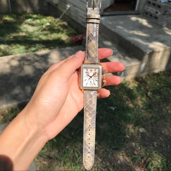 Michele | Two Tone Gold & Silver Deco Watch main image 6