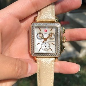 Michele | Two Tone Gold & Silver Deco Watch