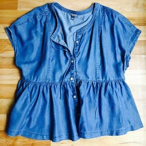 Aerie Chambray Button Up Top
